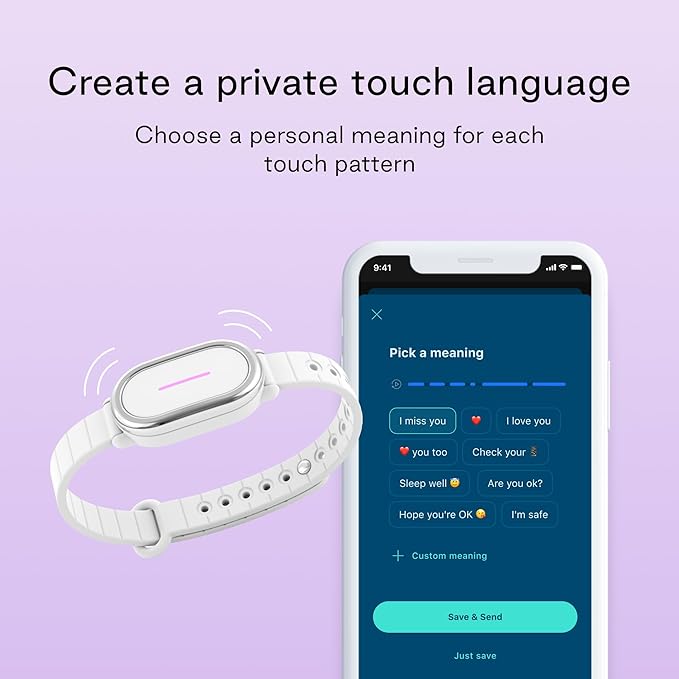 BOND TOUCH 4 Long-Distance Relationship Smart Bracelet for Couples to Feel Connected (1 Unit) Long Battery Life, Bluetooth Connection, Haptic Vibration, Compatible with iOS and Android (White)