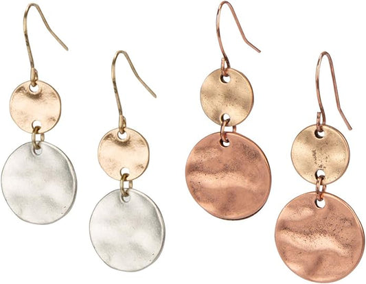 SPUNKYsoul Boho Disc Light Weight Earrings 2 Pack for Women