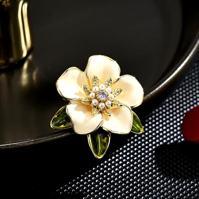 UNVAK Rhinestone Flower Brooch - Crystal Flower Pin for Women - Valentine's Day & Mother's Day Gift