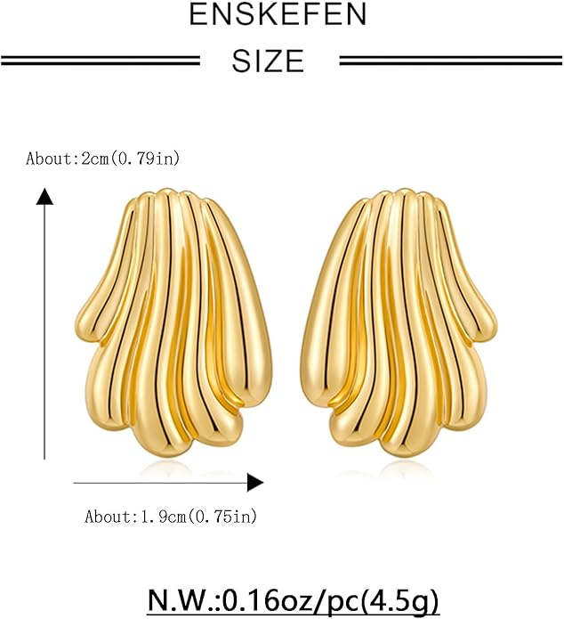 Irregular Gold Stud Earrings for Women Hammered Silver Stud Earrings Statement Geometric Earrings Vintage Gold Earrings