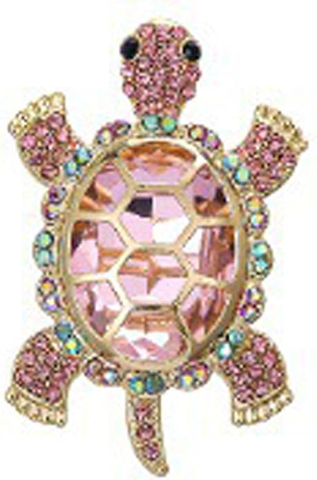 Cute Tortoise Brooch for Women,Rhinestone Crystal Turtle Tortoise Shell Brooch Pins Vintage Animal Lapel Pins Fashion Clothing Accessories Decorative Jewelry Mother's Day Easter