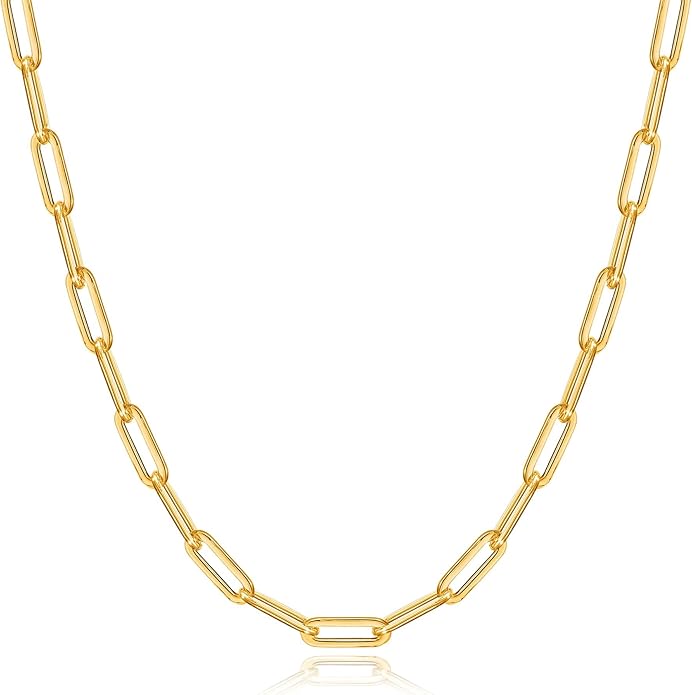 OCHCOH 925 Sterling Silver Clasp 2.5/3/4/5mm Paperclip Chain for Women Silver Chain Necklace 16, 18, 20, 22, 24, 26, 30 Inches