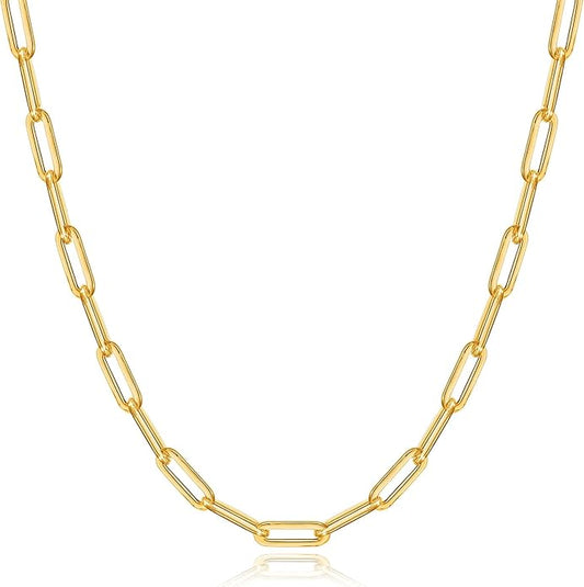 OCHCOH 925 Sterling Silver Clasp 2.5/3/4/5mm Paperclip Chain for Women Silver Chain Necklace 16, 18, 20, 22, 24, 26, 30 Inches