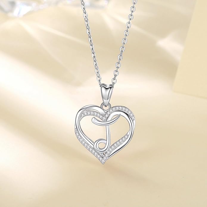 INFUSEU Unique Initial Necklaces for Women Girls Small Heart Letter Jewelry, Meaningful Personalized Gifts