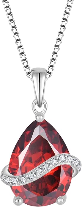 Teardrop Necklace for Women 925 Sterling Silver Birthstone Necklace Pendant Jewelry Gifts for Her