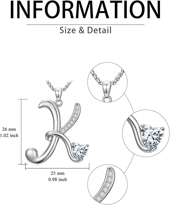 Christmas Gifts for Women Alphabet A to Z Initial Birthstone Pendant Necklaces for Women - 18k White Gold Plated Personalized Name Jewelry Valentine Mothers Day Birthday Gifts for Women Her Girlfriend