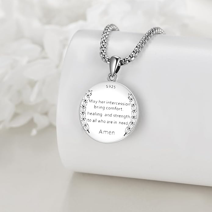 YFN Patron Saint Necklace Sterling Silver Amulet Medal Pendant Religious Protector Jewelry Gifts for Women Men