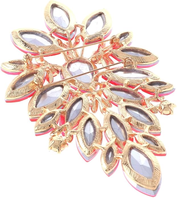 Extra Large Crystal Flower Brooch