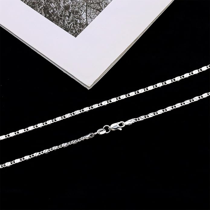 925 Sterling Silver Chain Necklace for Women 16-24 Inch Silver Jewelry Gift