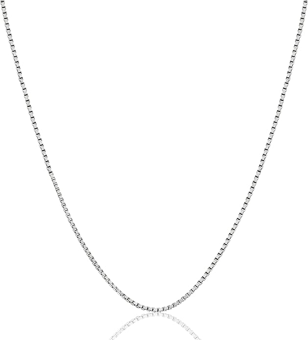 Savlano 925 Sterling Silver Solid 1.3MM Box Chain Necklace For Women & Men - Made in Italy Comes With a Gift Box