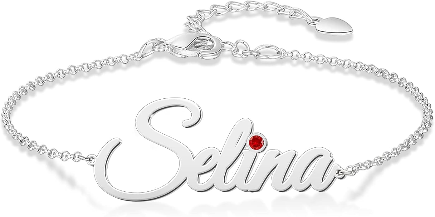 LucySky Custom Bracelets with 2 Names for Women, 925 Sterling Silver Adjustable Personalized Name Anklet, Custom Bracelets Summer Beach Jewelry Dainty Gifts for Wife, Sister, Friends