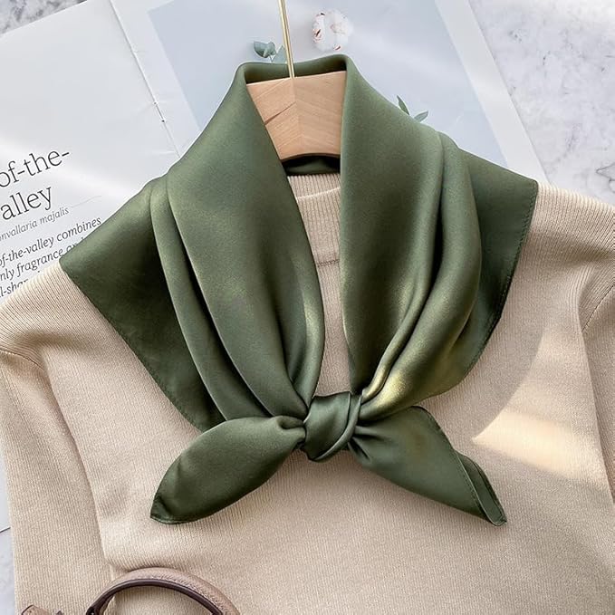 ANDANTINO 100% Mulberry Silk Square Scarf for Hair-25.6" X25.6'' Women Men Natural Silk Neckerchief Digital Printed Headscarf