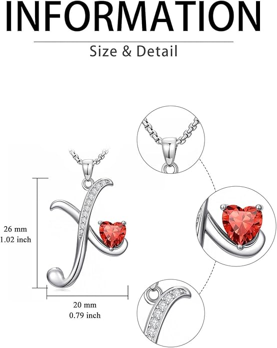 Christmas Gifts for Women Alphabet A to Z Initial Birthstone Pendant Necklaces for Women - 18k White Gold Plated Personalized Name Jewelry Valentine Mothers Day Birthday Gifts for Women Her Girlfriend