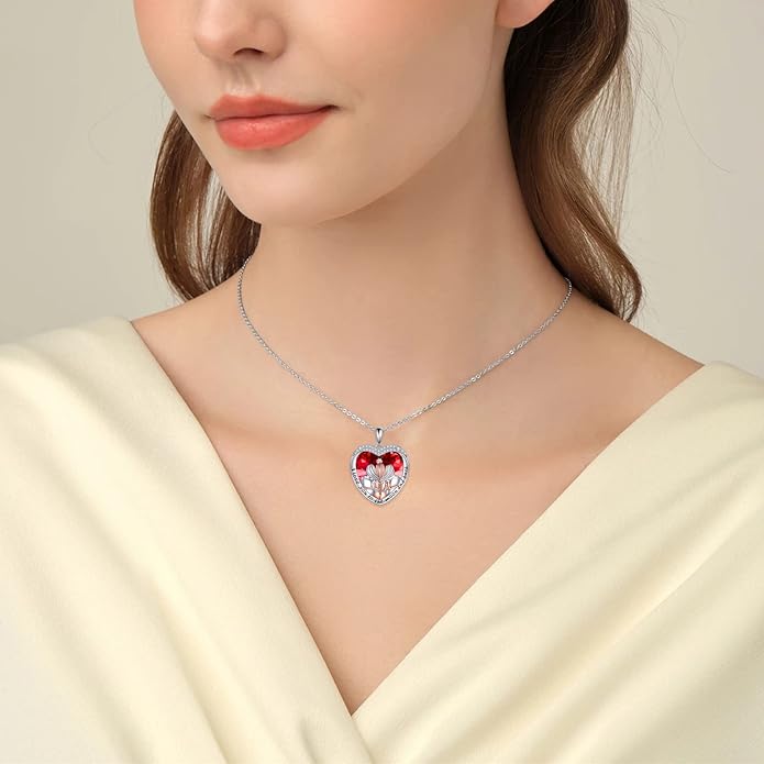 POPKIMI 925 Sterling Silver Sister Necklace - Birthday Gift for Sisters, Mom, Daughter - Always My Sister Forever My Friend Crystal Necklace for 2/3/4/5 Sisters