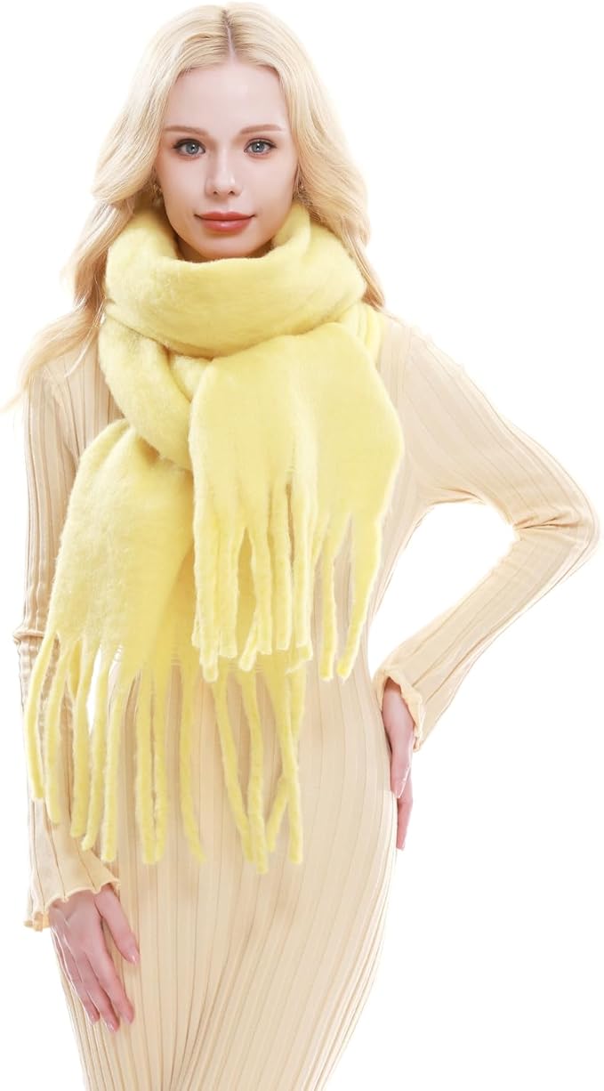 RIIQIICHY Chunky Scarf for Women Winter Warm Thick Scarves Oversized Blanket Scarf