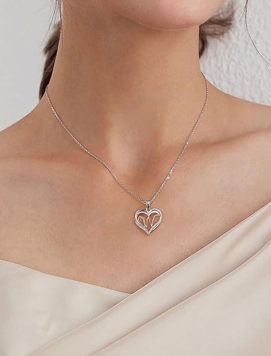 INFUSEU Unique Initial Necklaces for Women Girls Small Heart Letter Jewelry, Meaningful Personalized Gifts