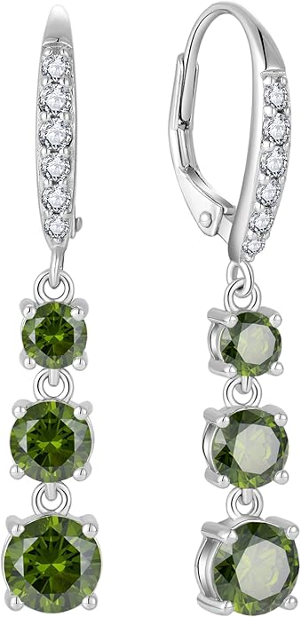 Starchenie Dangle Drop Earrings for Women 925 Sterling Silver Leverback Earrings Birthstone Jewelry