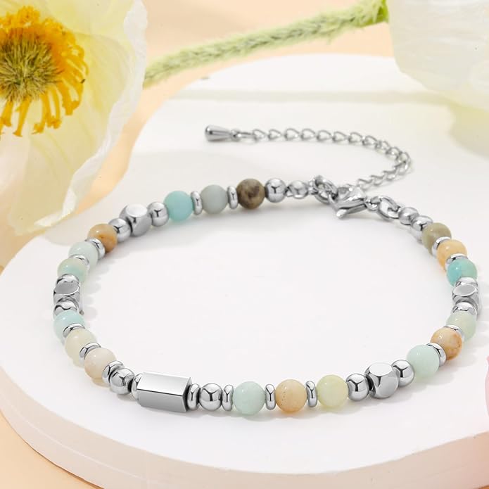 Desimtion Healing Natural Stone Bracelets for Women Girls, Sometimes You Forget You're Awesome -Christmas Gifts for Women Teen Girls, Best Friend Birthday Gifts for Women Friendship Bracelets