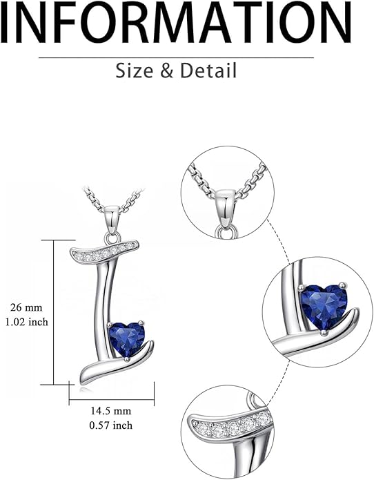 Christmas Gifts for Women Alphabet A to Z Initial Birthstone Pendant Necklaces for Women - 18k White Gold Plated Personalized Name Jewelry Valentine Mothers Day Birthday Gifts for Women Her Girlfriend