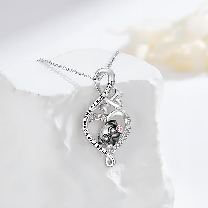 Dog Cat Necklace Pendant 925 Sterling Silver Pet Jewelry Gifts for Women