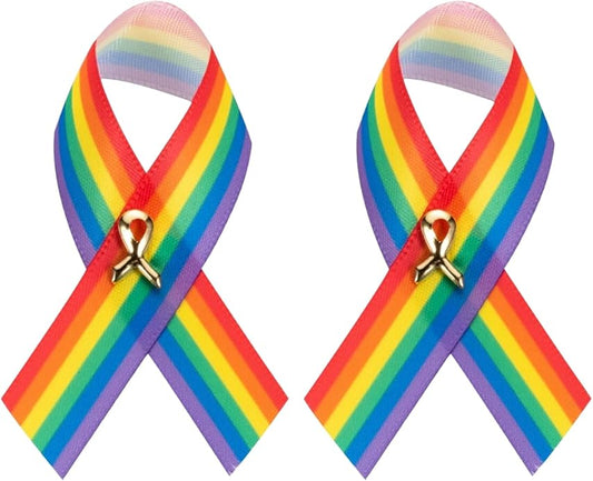 1/2/5/10/25/50/100pcs Satin Awareness Ribbon Pins (Pick your color), for Cancer & Disease Awareness, Bulk Quantities for Fundraising, Events, Gift Giving