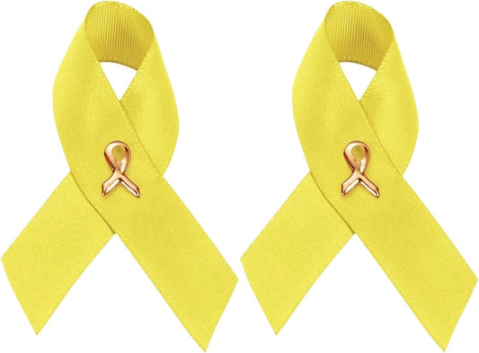 1/2/5/10/25/50/100pcs Satin Awareness Ribbon Pins (Pick your color), for Cancer & Disease Awareness, Bulk Quantities for Fundraising, Events, Gift Giving