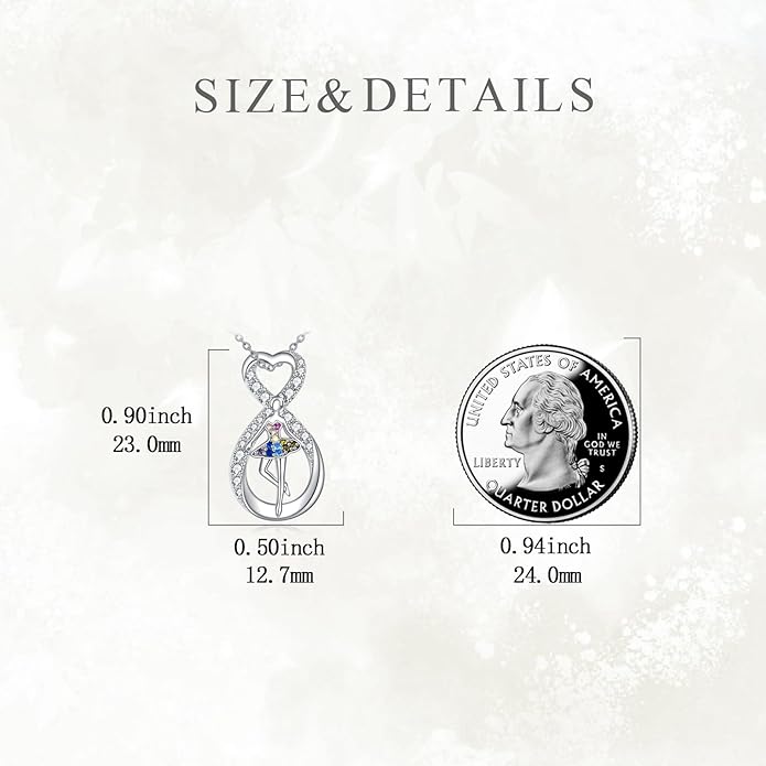 POPLYKE Sports Gifts for Girls Sterling Silver Gymnastics/Ballerina/Piano/Reading Heart-Shaped Pendant Necklace for Women