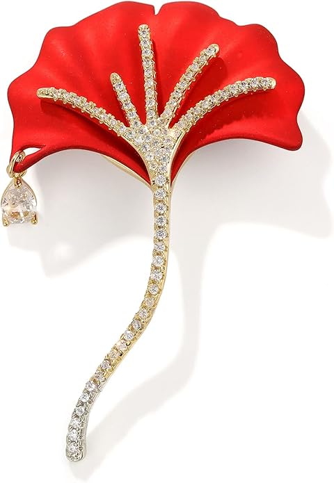 AILONMEI Red Rose Flower Brooches and Pins for Women Costume Jewelry Brooch Pins Broches Jewelry for Women Elegant Lady Pin