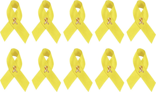 1/2/5/10/25/50/100pcs Satin Awareness Ribbon Pins (Pick your color), for Cancer & Disease Awareness, Bulk Quantities for Fundraising, Events, Gift Giving