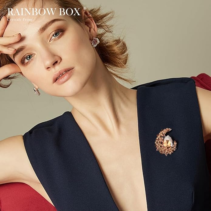 Brooches for Women, Fashion Rhinestone with Crystal Jewelry Women's Brooches & Pins Christmas Gift