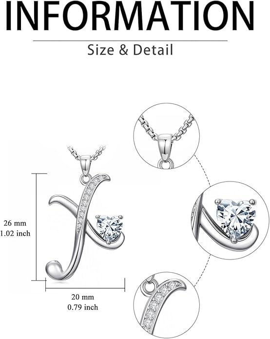 Christmas Gifts for Women Alphabet A to Z Initial Birthstone Pendant Necklaces for Women - 18k White Gold Plated Personalized Name Jewelry Valentine Mothers Day Birthday Gifts for Women Her Girlfriend
