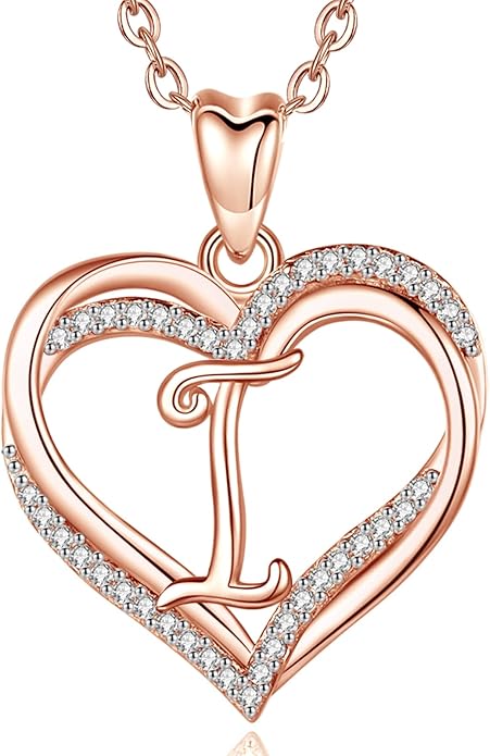 INFUSEU Unique Initial Necklaces for Women Girls Small Heart Letter Jewelry, Meaningful Personalized Gifts