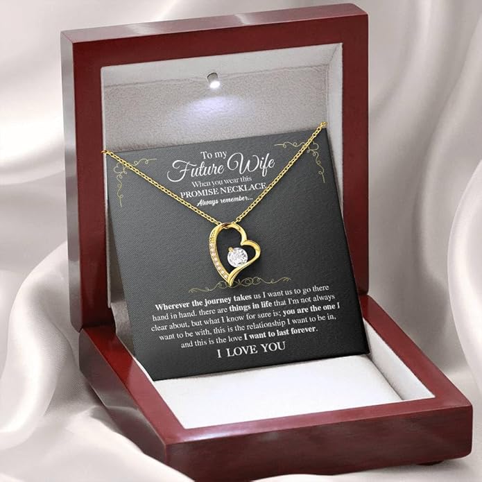 To My Future Wife Necklace - Promise Necklace For Her, Fiance Gifts For Her, Birthday Gifts For Future Wife With Message Card, To My Soulmate Necklace For Women Women Romantic Jewelry With Message Card, Gift Box