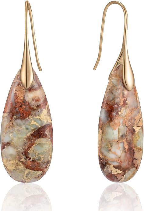 SELOVO Stone Fishhook Dangle Drop Earrings Statement Earrings for Women Stone