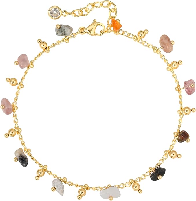 MTMY Gold Chain Bracelet for Women 14K Gold Plated Dainty Bracelets with Adjustable Chain Cute Bracelet Gold Trendy Jewelry