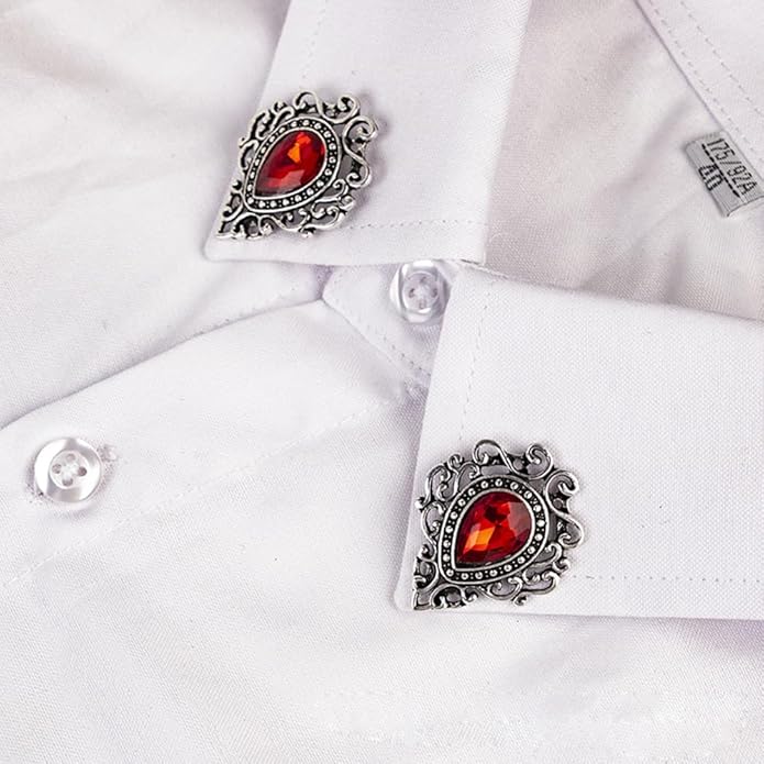 Vintage Silver Color Men's Brooches for Women Lovely Water Drop Badge Flame Crystal Brooch Lapel Pins Fashion Jewelry