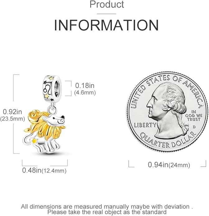 Parmuz Zodiac Sign Charms for Bracelet Necklace 925 Sterling Silver Charms 12 Constellation/Horoscope Star Dangle Birthstone Beads, Birthday Jewelry Gifts for Women Men