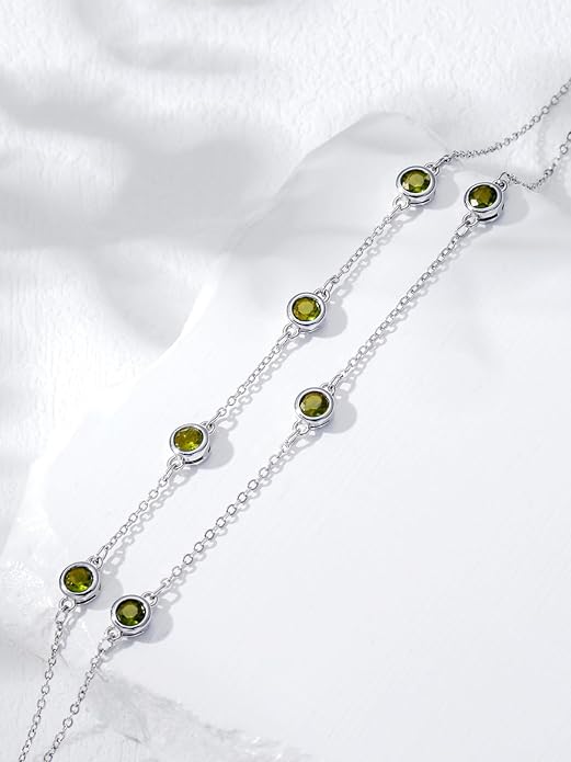 Dorunmo Birthstone Anklet Bracelets for Women 925 Sterling Silver Birthday Mother's Day Jewelry Gifts for Wife Mother Her