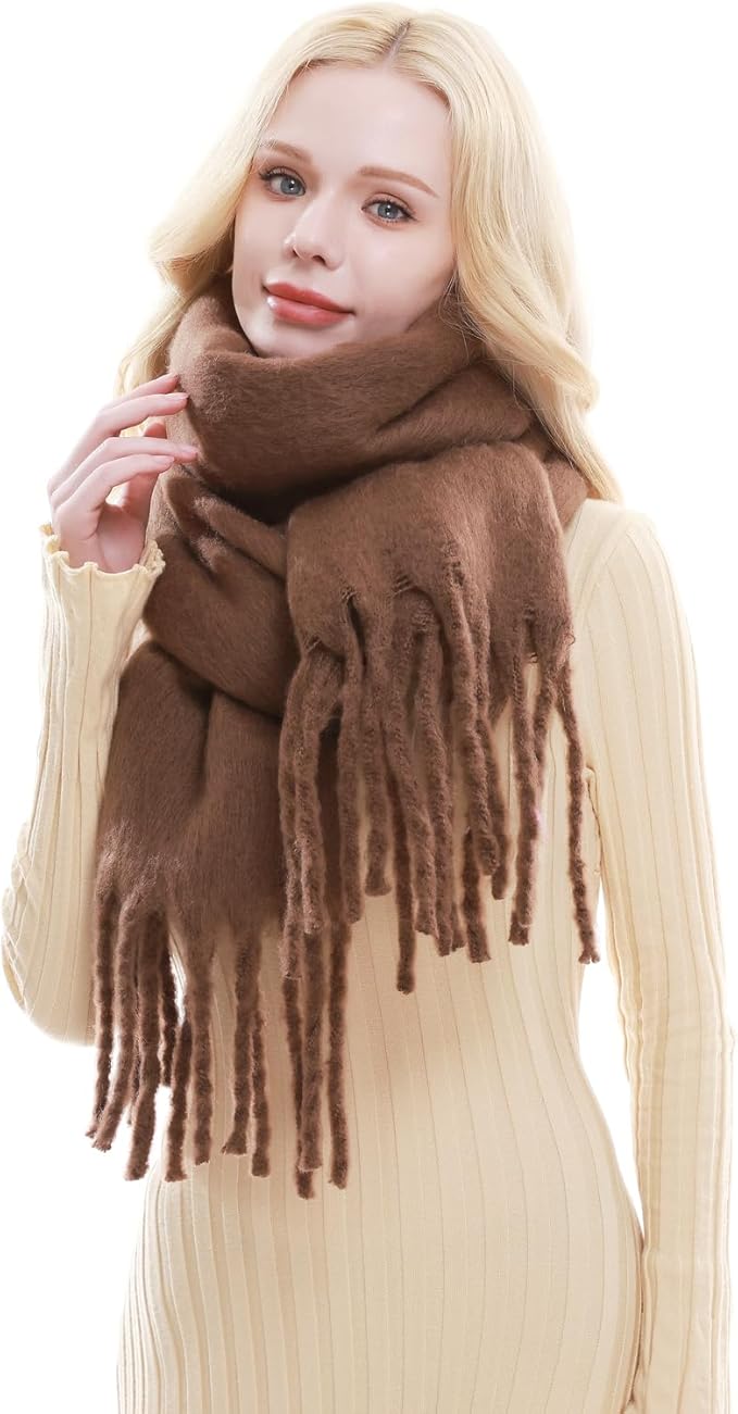 RIIQIICHY Chunky Scarf for Women Winter Warm Thick Scarves Oversized Blanket Scarf