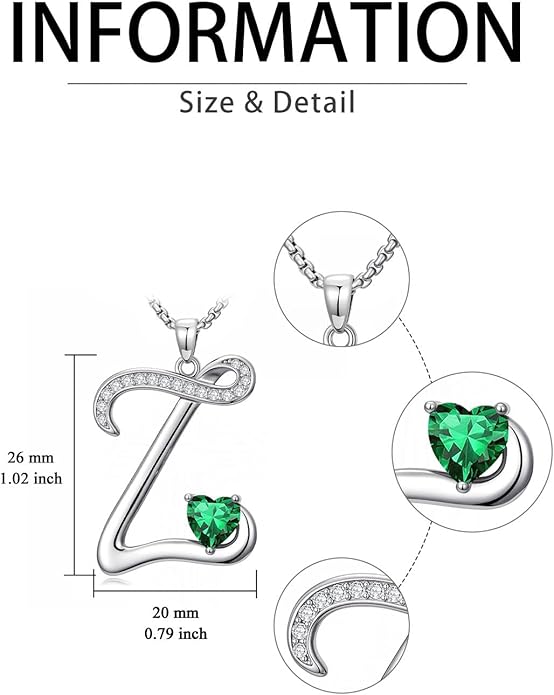 Christmas Gifts for Women Alphabet A to Z Initial Birthstone Pendant Necklaces for Women - 18k White Gold Plated Personalized Name Jewelry Valentine Mothers Day Birthday Gifts for Women Her Girlfriend