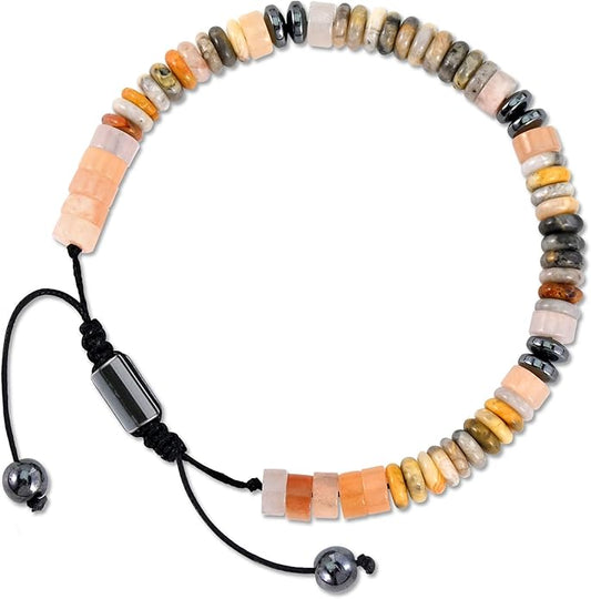 VIBILIA Healing Crystal Bracelets Beaded Bracelets for Men Women Natural Stone Adjustable Bracelets Unique Gifts for Father Son Grandfather Brother Friend