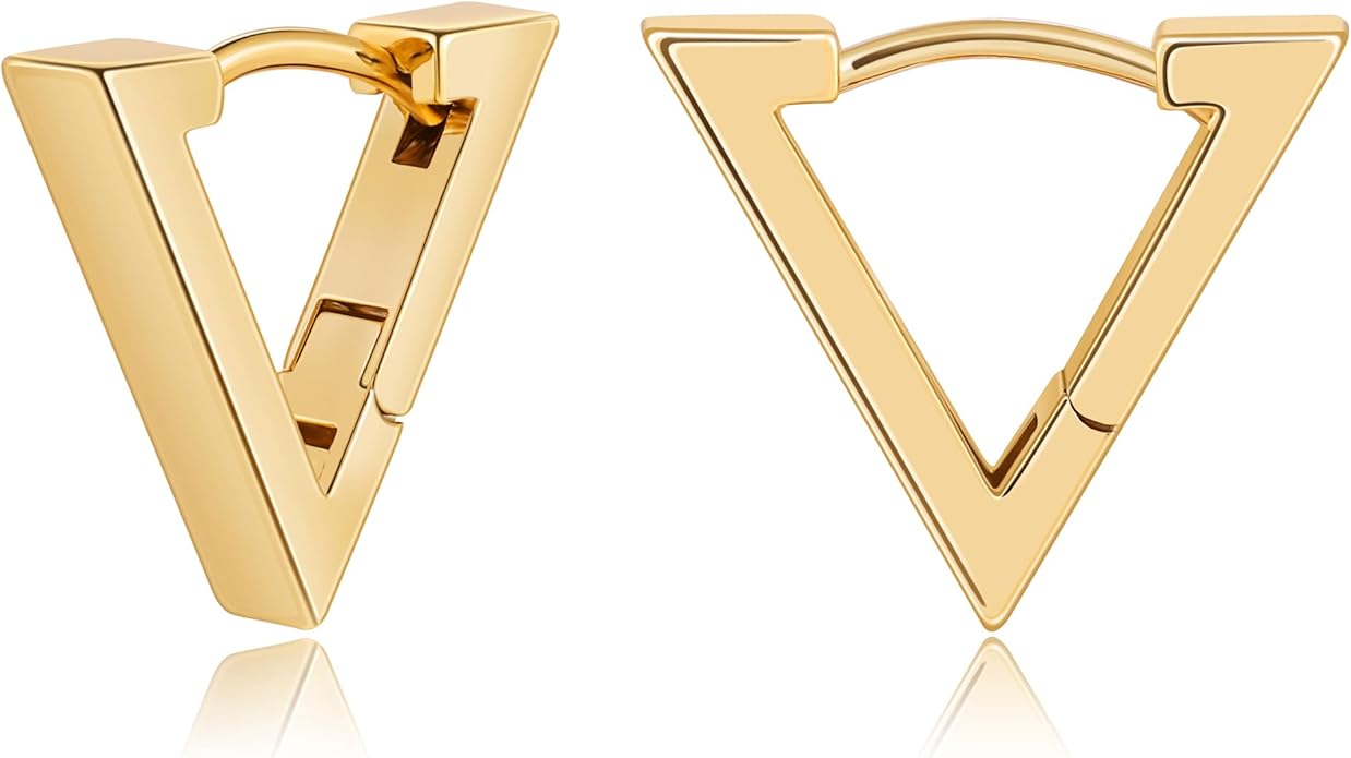 Gacimy Gold Huggie Hoop Earrings for Women 14k Gold Plated, Small Hoop Earrings for Women, 1/2 Inch Yellow Color Earrings for Women