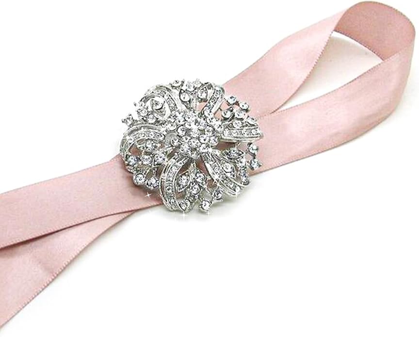 Crystal Rhinestone Brooch for Women Silver Brooch Pins for Women Clear Rhinestone Jewelry Pins for DIY Bridal Wedding Bouquet