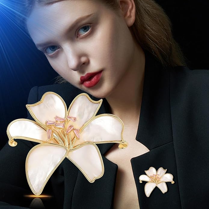 UNVAK Rhinestone Flower Brooch - Crystal Flower Pin for Women - Valentine's Day & Mother's Day Gift