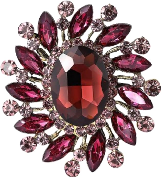 Rhinestone Brooch for Women,Vintage Crystal Flowers Brooch Statement Crystal Glass Lapel Pins Prom Classic Jewelry