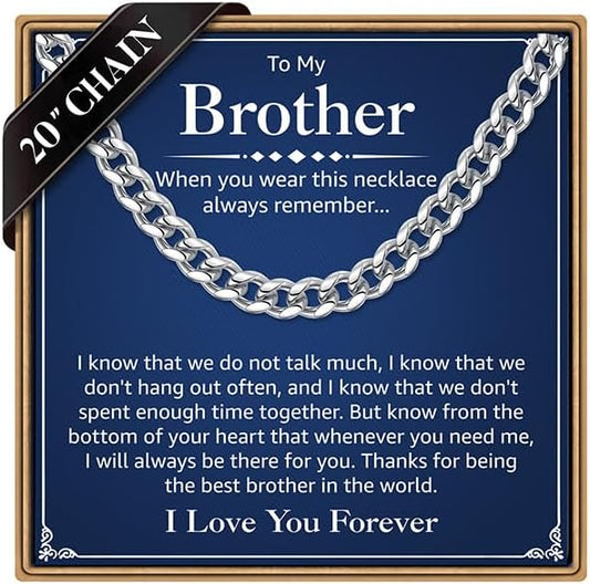 PAERAPAK Cuban Link Chain Gifts for Men Him - Necklace Gifts for Husband Son Grandson, Anniversary Fathers Day Birthday Gift for Men Husband, 7mm Width Stainless Steel Cuban Chain Necklace Jewelry