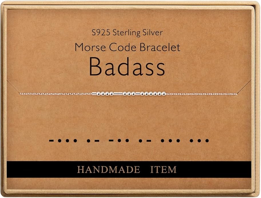 Monily Inspirational Gifts for Women Morse Code Bracelets for Women Funny Bracelet for Friend Funny Gift for Women Sterling Silver Bracelet for Women