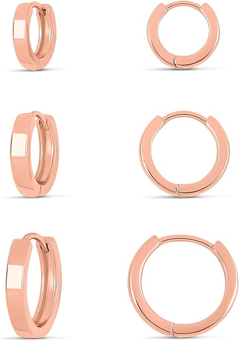 MILLA 14k Gold Huggie Earrings or Sterling Silver Huggie Earrings for Women Multipack & Individuals - Ear Huggers Earrings for Women Trendy Y2K Earrings, Preppy Earrings - Lightweight & Hypoallergenic