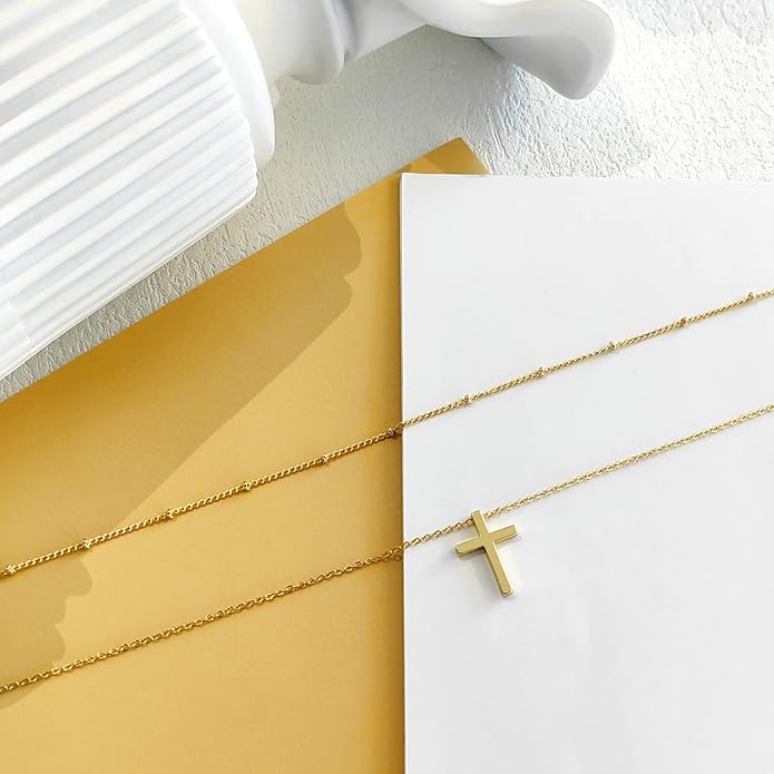 Luxval Lariat Gold Necklace for Women, Dainty Long Necklace 14k Gold Plated/Silver Y-Shaped Pendant Necklaces Trendy Beaded Chain Drop Necklaces Jewelry for Women Gifts