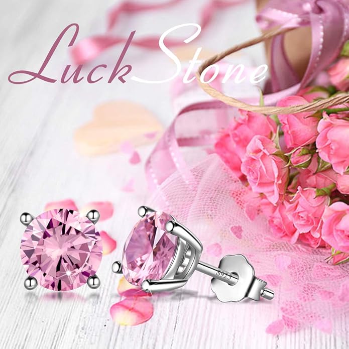 Aurora Tears 925 Sterling Silver 12 Birthstones Necklace/Earring/Ring/Bracelet Women Birthstone Pendant Crystal Fashion Birthday Jewelry Christmas Gift for Girls Women